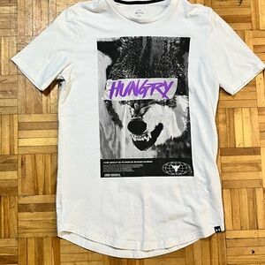 Under Armour White Graphic Tee with Purple and Black Design